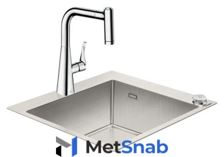 Врезная кухонная мойка hansgrohe C71-F450-01 55х50см нержавеющая сталь