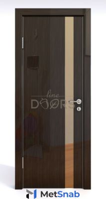 Дверная Линия Шумоизоляционная дверь 42 Дб модель 607 цвет глянец Венге зеркало бронзовое 700х2000