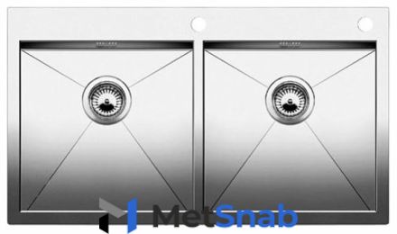 Интегрированная кухонная мойка Blanco Zerox 400/400-IF/A 88.5х51см нержавеющая сталь