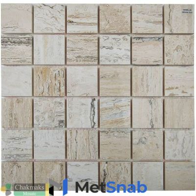 Мраморная мозаика Chakmaks Anatolian Stone 50X50 Мозаика из мрамора 50х50*10 мм VANILLA WOOD (м2)