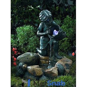 Фонтан садовый Девочка с рыбкой 64см GREEN APPLE GWXF01185