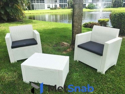 Комплект мебели NEBRASKA TERRACE Set (стол, 2 кресла), белый