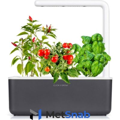 Умный сад Click and Grow Smart Garden 3 Базилик / Томаты Черри / Перец Чили (чёрная крышка)