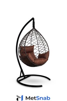 Подвесное кресло-кокон ALICANTE коричневое + каркас + коричневая подушка