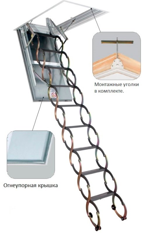 Чердачная лестница Fakro LSF Fire Protekt 700*1200*3000 (70*120 см)