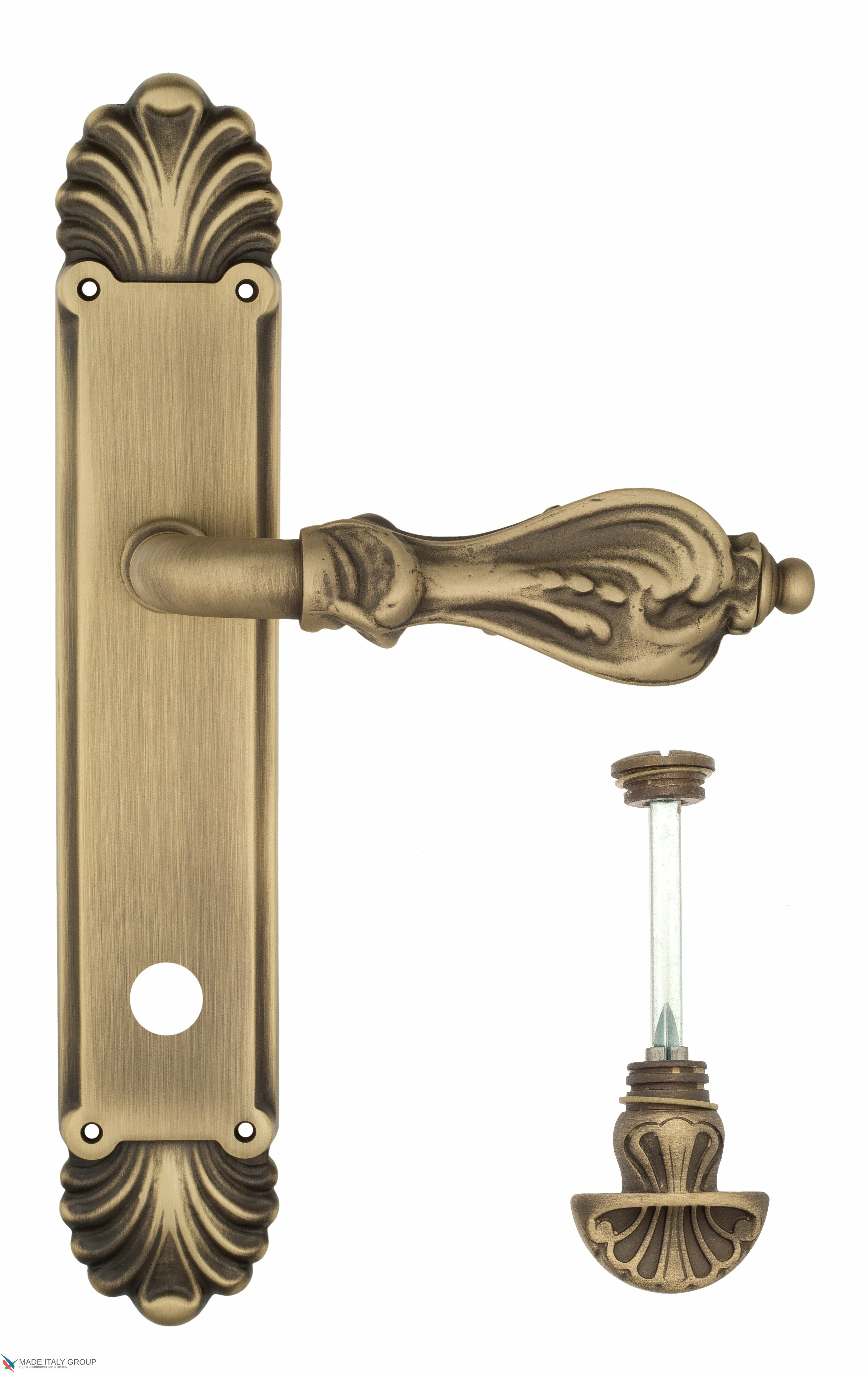 Дверная ручка Venezia quot;FLORENCEquot; WC-4 на планке PL87 матовая бронза
