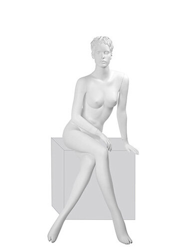 Манекен женский сидячий белый скульптурный Kristy Pose 05