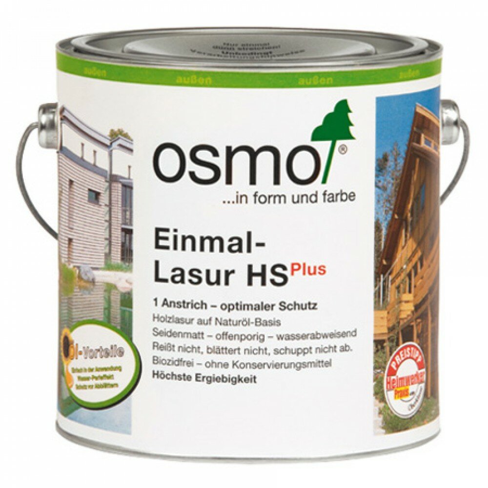 Однослойная лазурь Osmo Einmal-Lasur HS Plus 9234 Скандинавская красная 2,5 л
