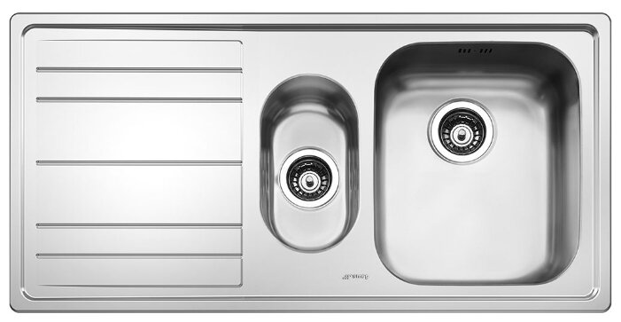 Врезная кухонная мойка smeg LE102S-2 100.8х50.8см нержавеющая сталь