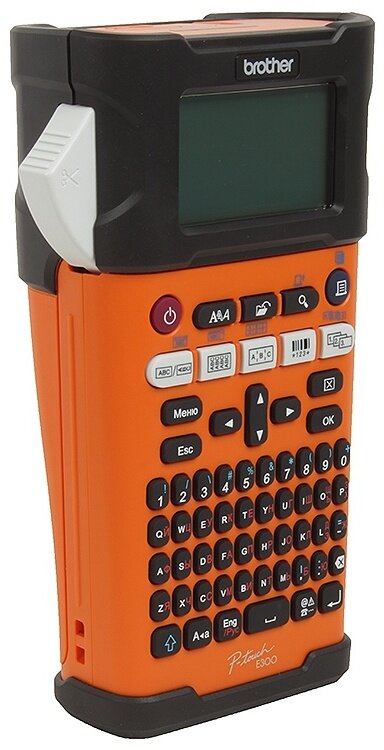 Принтер для печати наклеек Brother P-touch PT-E300VP (черно-оранжевый)