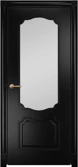 Дверь Оникс Венеция фрезерованное Цвет:Эмаль черная МДФ Остекление:Сатинат белый