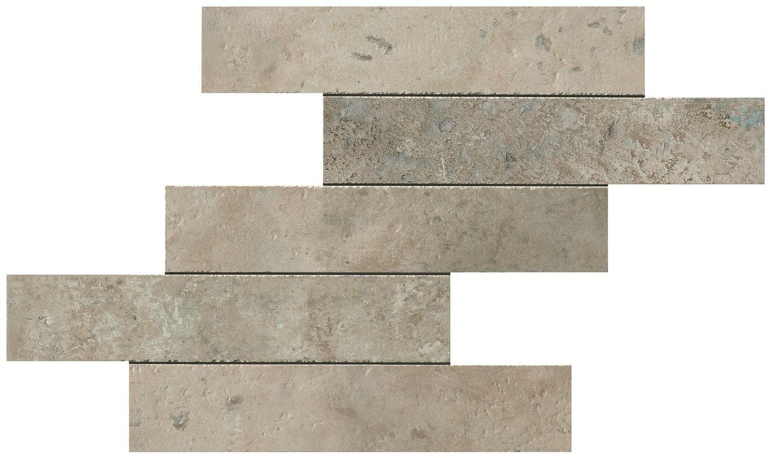 Мозаика Atlas Concorde Aix Cendre Brick Tumbled 37x37