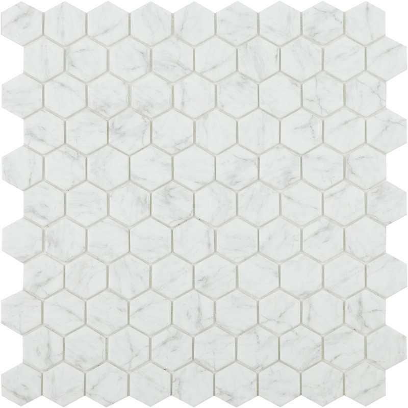 Мозаика Стеклянная Vidrepur Hex Marbles № 4300 Antislip (на сетке) 31,7x30,7