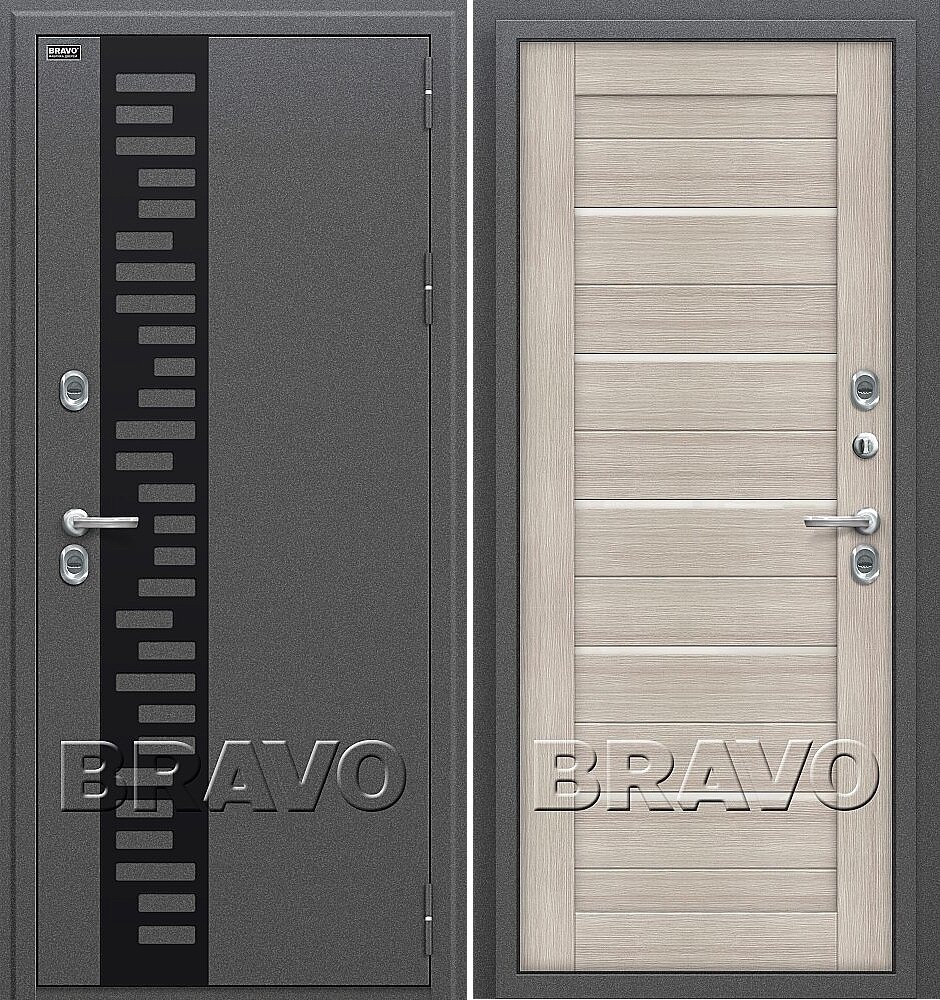 Входная дверь Браво Термо 222 Антик Серебро/Cappuccino Veralinga, Bravo металлическая с терморазрывом