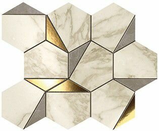 Мозаика Atlas Concorde Marvel Edge Gold Hex Gris-Calacatta 25.1x29