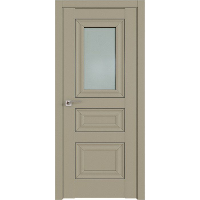Дверь Межкомнатная деревянная, Профиль дорс 26U Шеллгрей - со стеклом