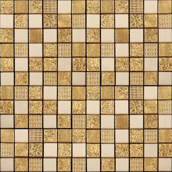 Мозаика каменная Natural CPR-2302 Pharaoh мрам,аглом,белый,беж,золото,микс, 29.8x29.8