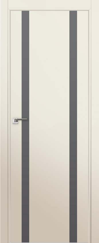 Двери ProfilDoors Серия Е модель 9Е Цвет:Магнолия Сатинат Остекление:Серебряный лак Тип:кромка матовый алюминий с 4х сторон
