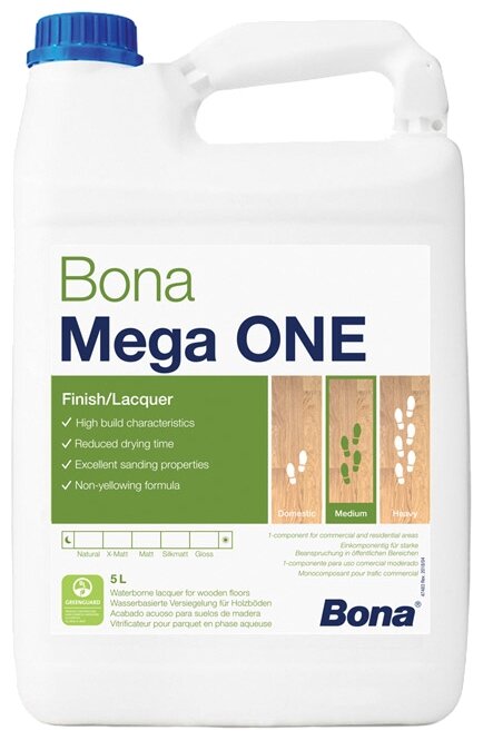 Лак Bona Mega ONE полуматовый (5 л) полиуретановый