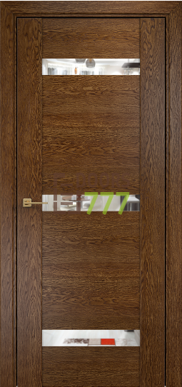 Дверь Оникс модель Парма 3 Цвет:Каштан Остекление:Зеркало