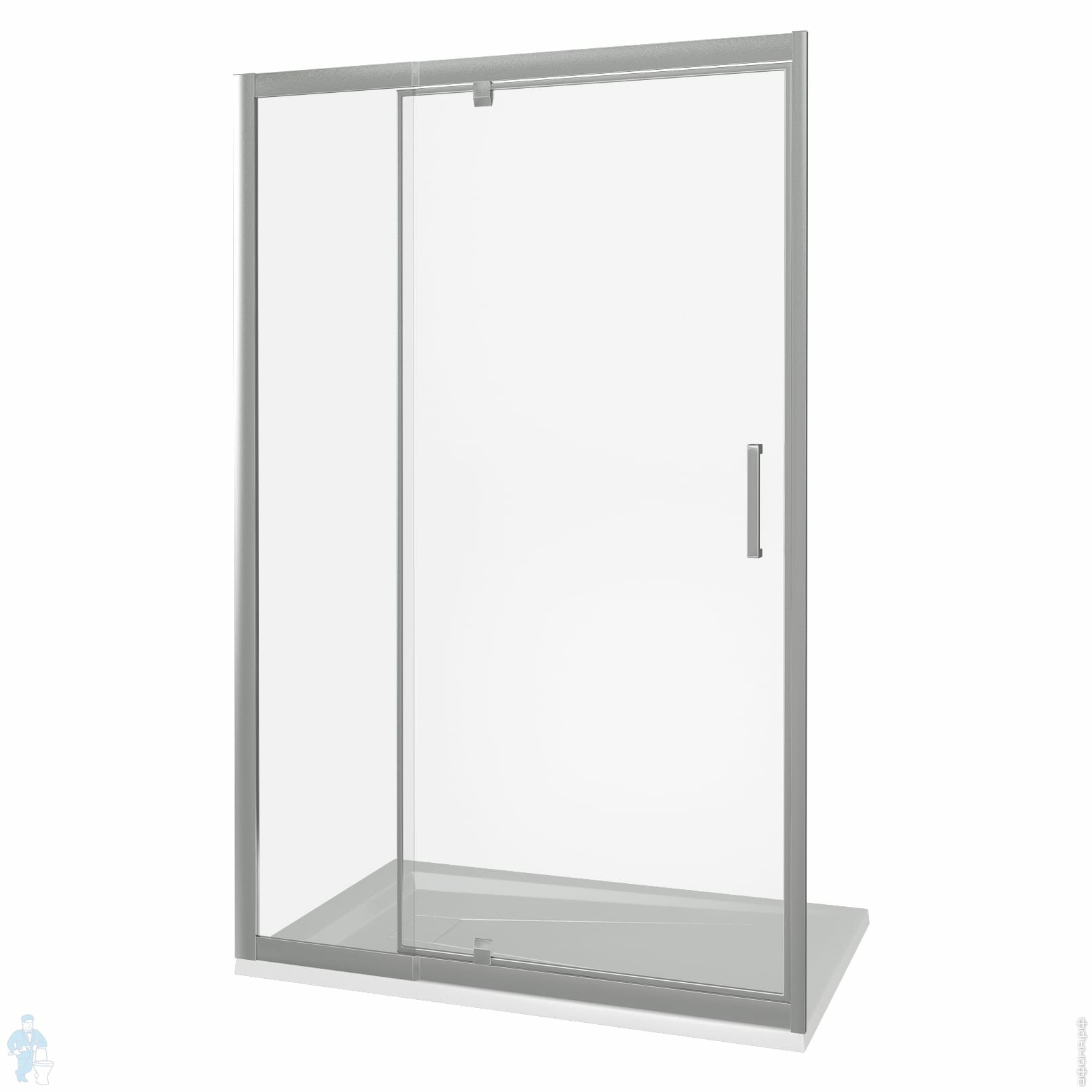 Дверь душевая GOOD DOOR BAS ORION WTW - PD -100-C-CH (100х185) распашная, стекло прозрачное 6мм