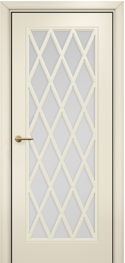 Дверь Оникс Турин с решеткой Тип:Со стеклом Цвет:эмаль слоновая кость мдф Решетка:Решетка №4