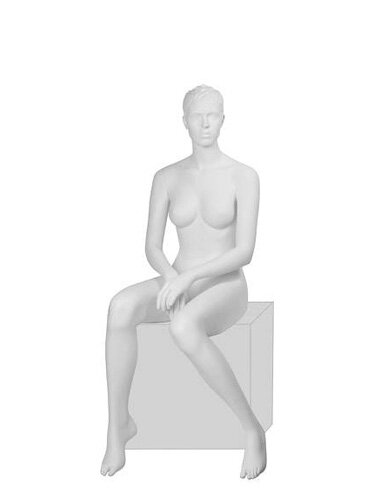 Манекен женский сидячий скульптурный белый IN-10Mara-01M