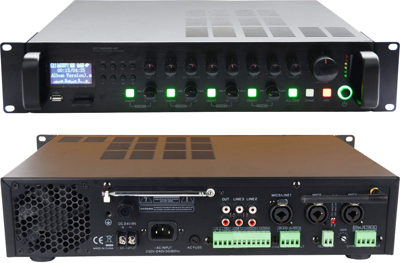 SVS Audiotechnik MA-360 PRO Радиоузел трансляционный на 4 регулируемых зоны, мощность усилителя 360 Вт