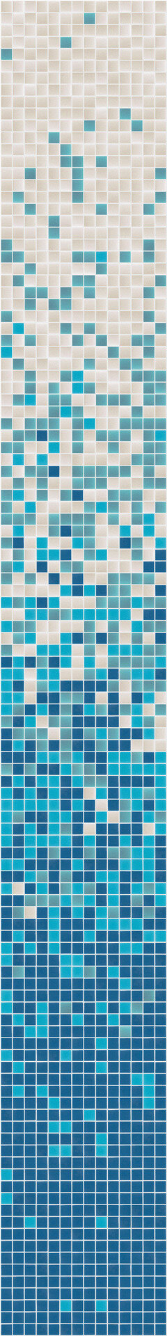 Мозаика облицовочная стеклянная Hisbalit Degradados Piscinas Cian Unicolor Non-slip 2,5*2,5 ( м2)