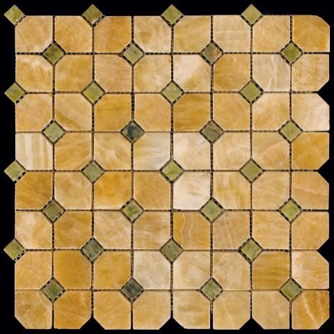 Мозаика Natural Octagon M073+M068-DP9 Оникс+Мрамор 35x35+15x15 305х305