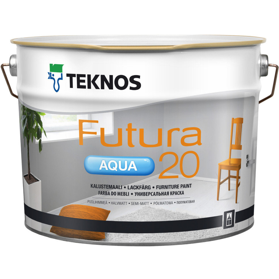 Teknos Futura Aqua 20 / Футура Аква 20 полуматовая универсальная краска (9 литров)