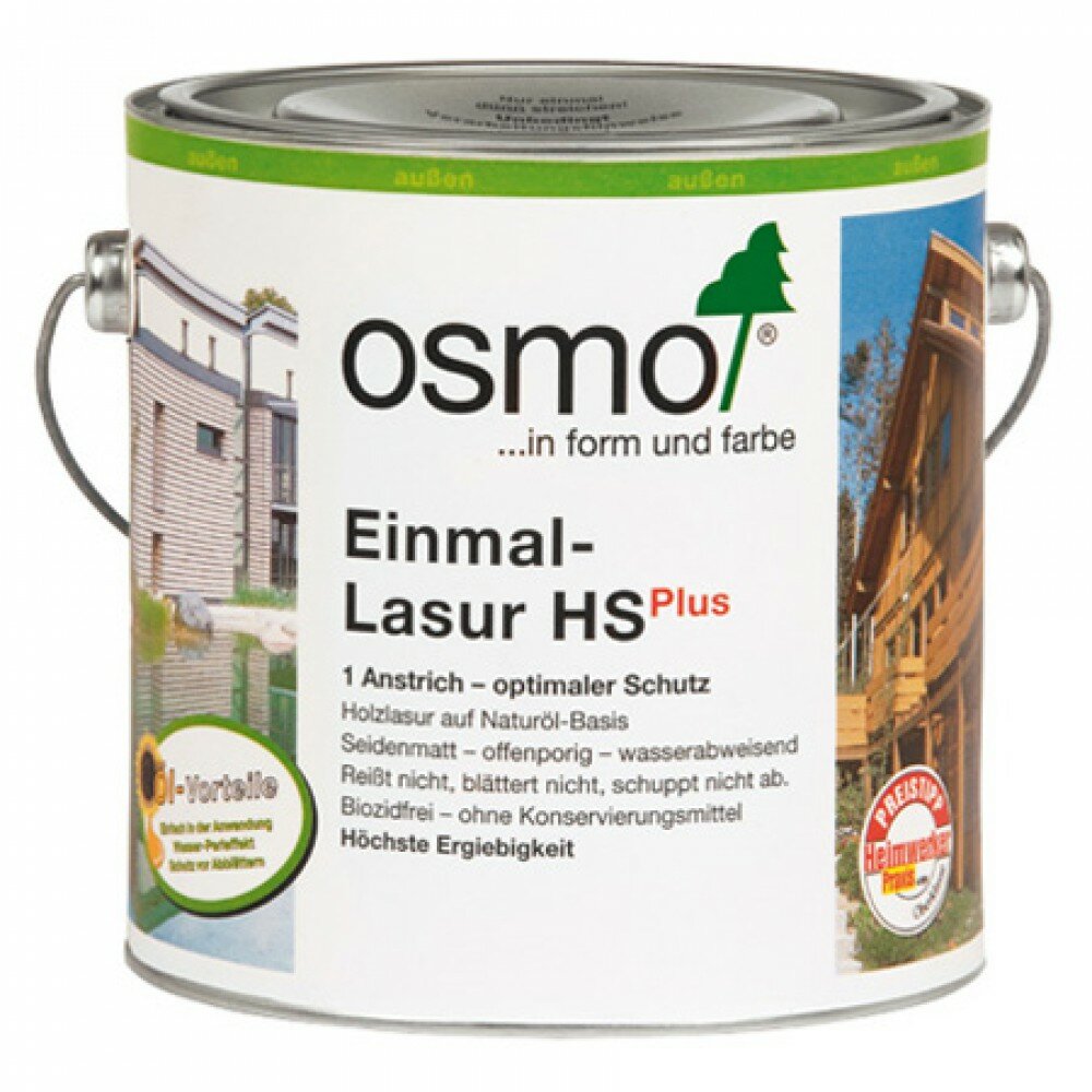 Однослойная лазурь Osmo Einmal-Lasur HS Plus 9261 Орех 2,5 л