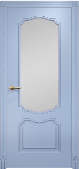 Дверь Оникс Венеция фрезерованное Цвет:эмаль голубая мдф Остекление:Сатинат белый
