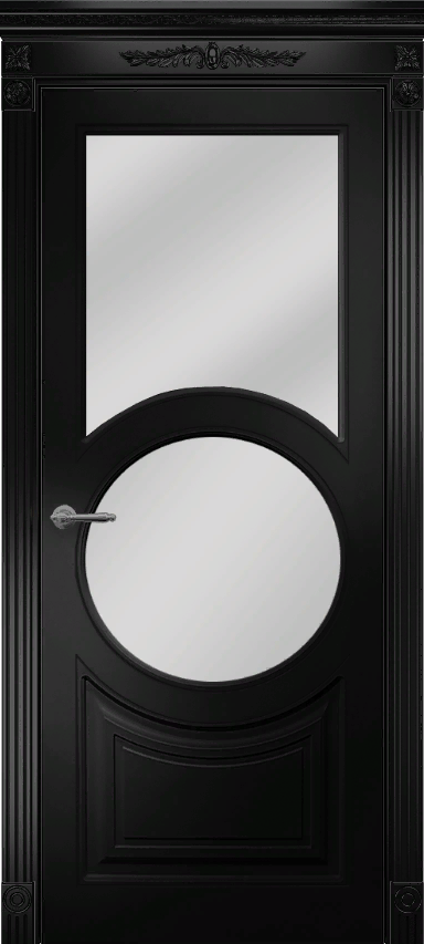 Оникс / Фортрез Межкомнатная дверь Софья со стеклом Цвет: чёрная эмаль