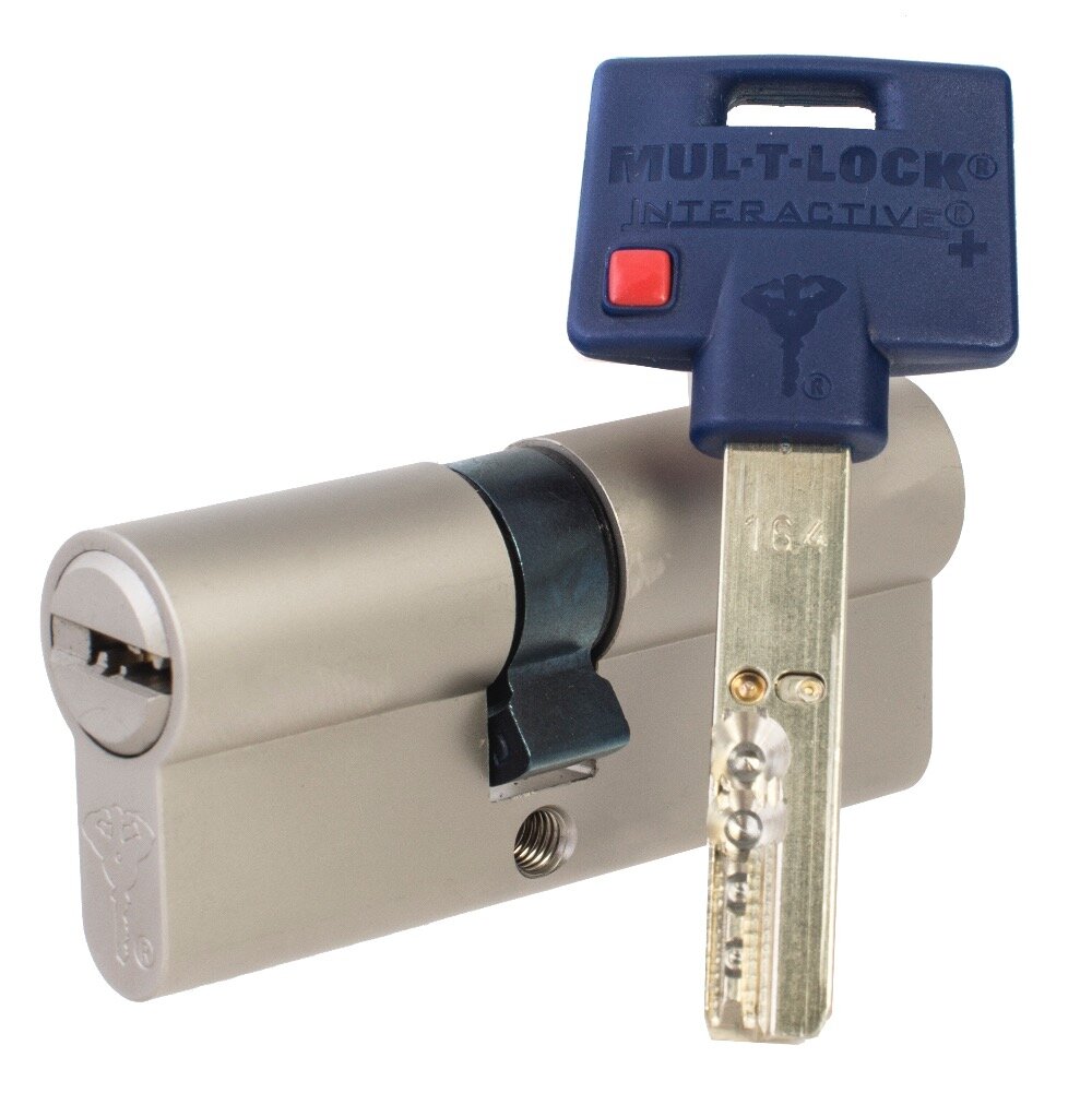 Цилиндр Mul-t-Lock Interactive+ ключ-ключ (размер 31x55 мм) - Никель, Шестеренка (3 ключа)