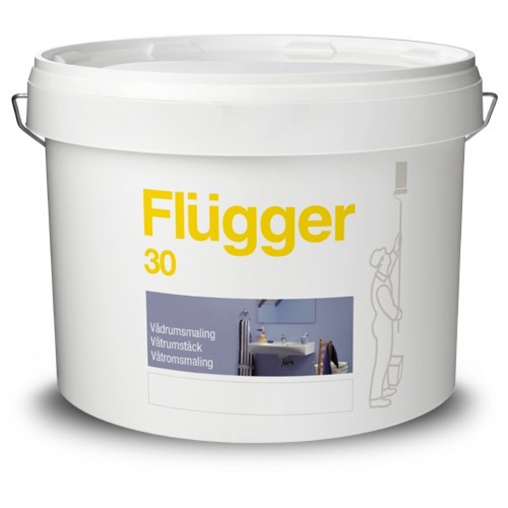 Краски для кухни FLUGGER Wet Room Paint краска влагостойкая акриловая полуматовая, База 1 (9,1л)