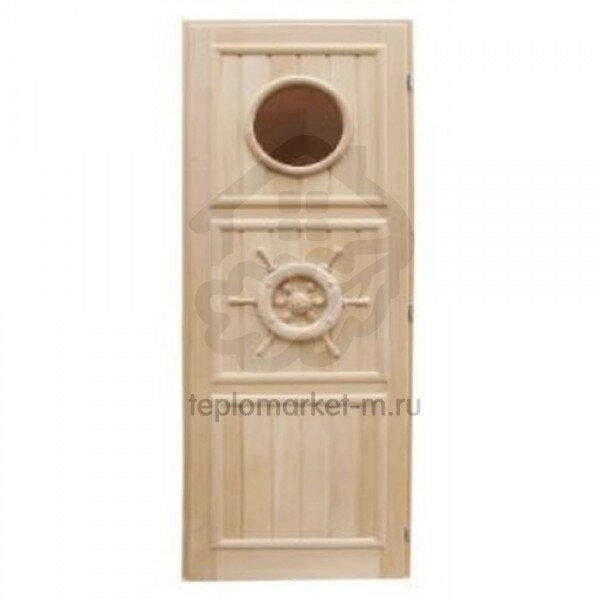 Дверь для бани деревянная DoorWood quot;Штурвалquot; (1900х700 мм)