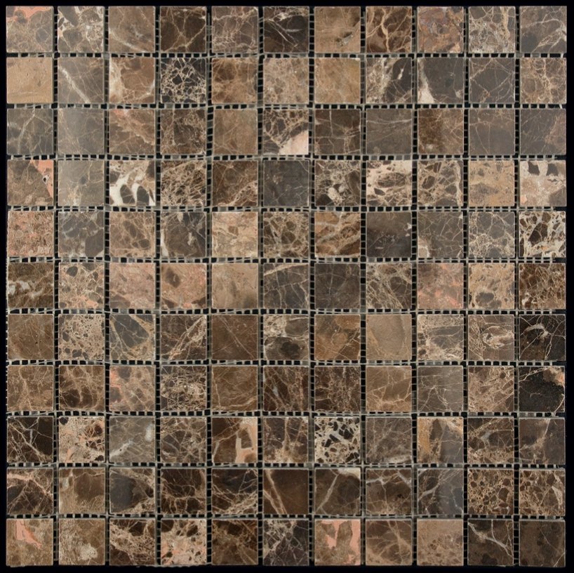 Мозаика Natural Adriatica M022-25P (Emperador Dark) Мрамор 25х25 305х305