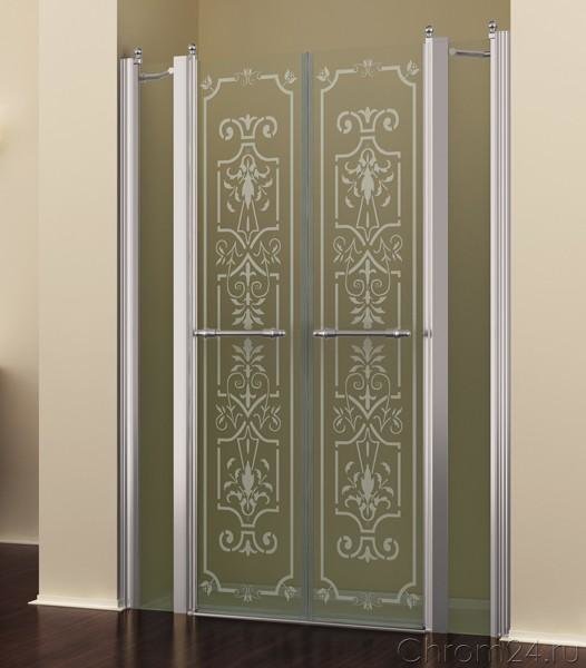 Romance Collection Bristol Дверь двустворчатая распашная с двумя неподвижными элементами душевое ограждение (BL.S1.140.FGTP.CR)