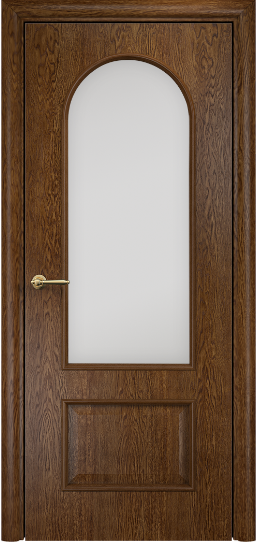 Дверь Оникс модель Арка Цвет:Каштан Остекление:Сатинат белый