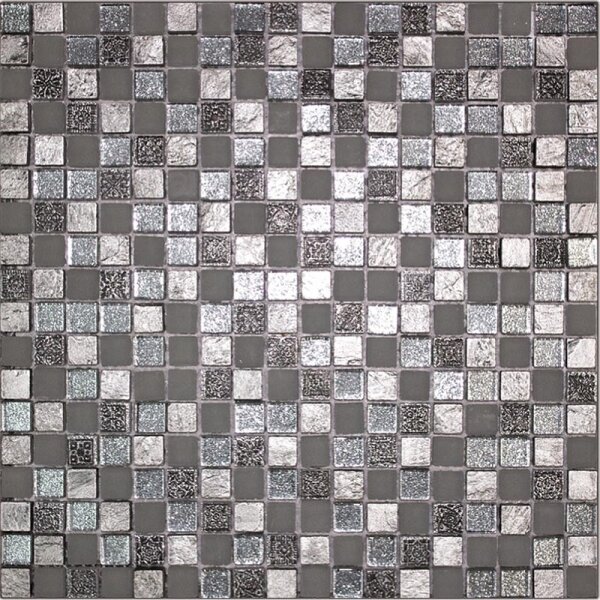 Мозаика микс стеклянная и каменная Natural BDA-1546 Inka стекло,мрам,агломерат,сереб,серый,микс,29.8x29.8