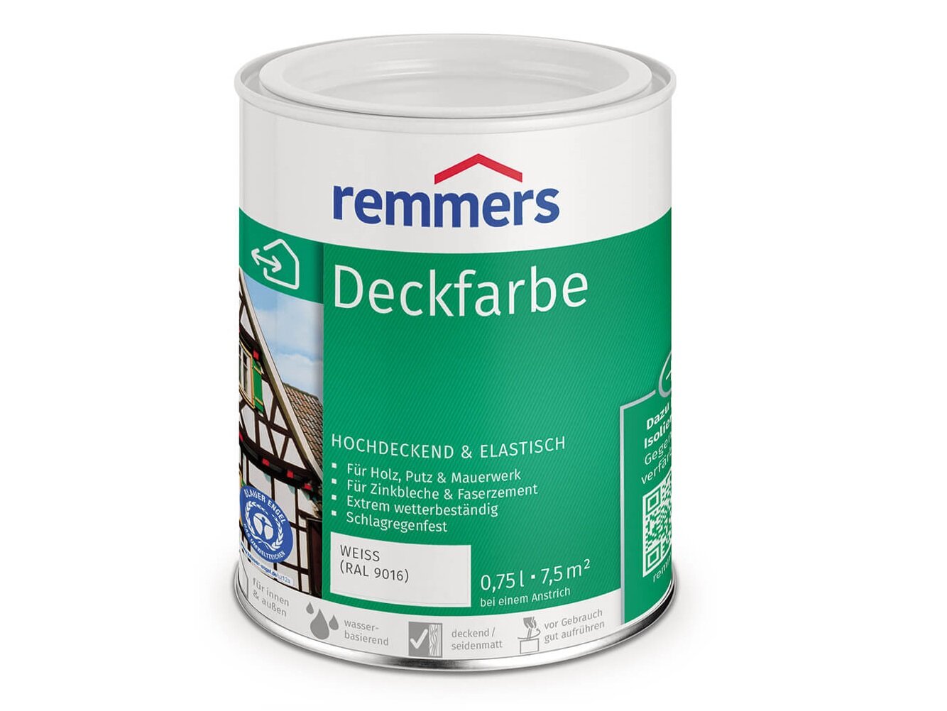 Remmers Краска Remmers Deckfarbe 100% акриловая шелковисто-матовая на водной основе (Цвет-RAL 7035 Объём-10 л.)