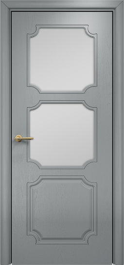 Дверь Оникс Валенсия фрезерованное Цвет:Эмаль по RAL7040 МДФ Остекление:Сатинат белый