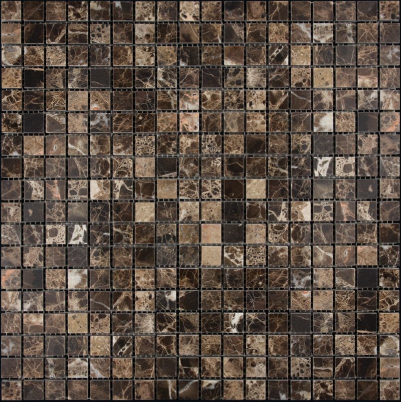 Мозаика Natural Adriatica M022-15P (M022-FP) (Emperador Dark) Мрамор 15x15 305х305