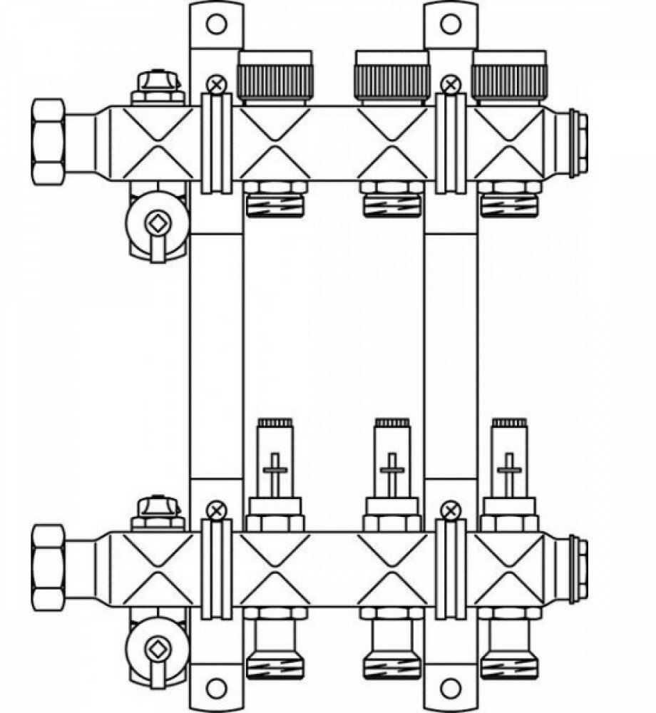 Гребенка для напольного отопления Oventrop Multidis SF (0,6-2,4л/мин) на 12 контуров