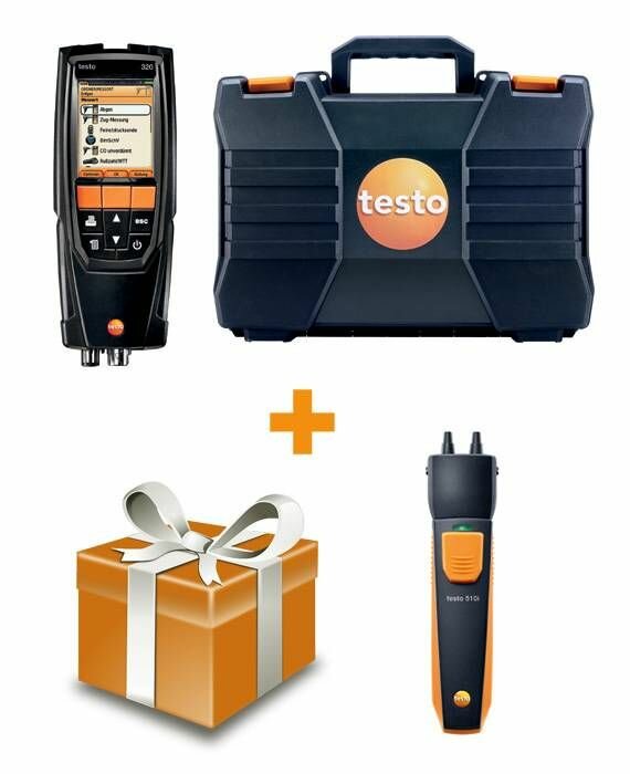 Testo Комплект Testo 320 без H2-компенсации со смарт зондом 510i для пусконаладки и обслуживания котловых установок 0563 3224