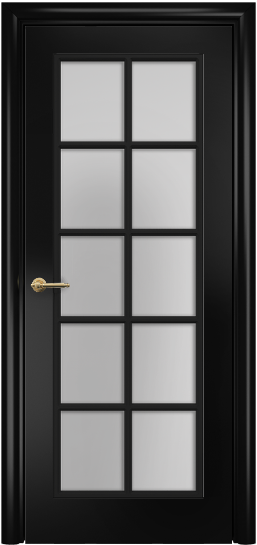 Дверь Оникс Турин с решеткой Тип:Со стеклом Цвет:Эмаль черная МДФ Решетка:Решетка №1