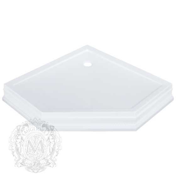 Migliore: DIADEMA Поддон душевой, пятиугольный 105x105хH16 см, стеклокомпозит, декор, Белый/декор белый, 24482