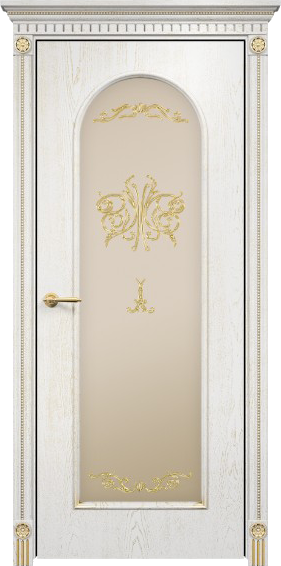 Оникс / Фортрез Межкомнатная дверь Арка 2 со стеклом Цвет: белая эмаль базовая