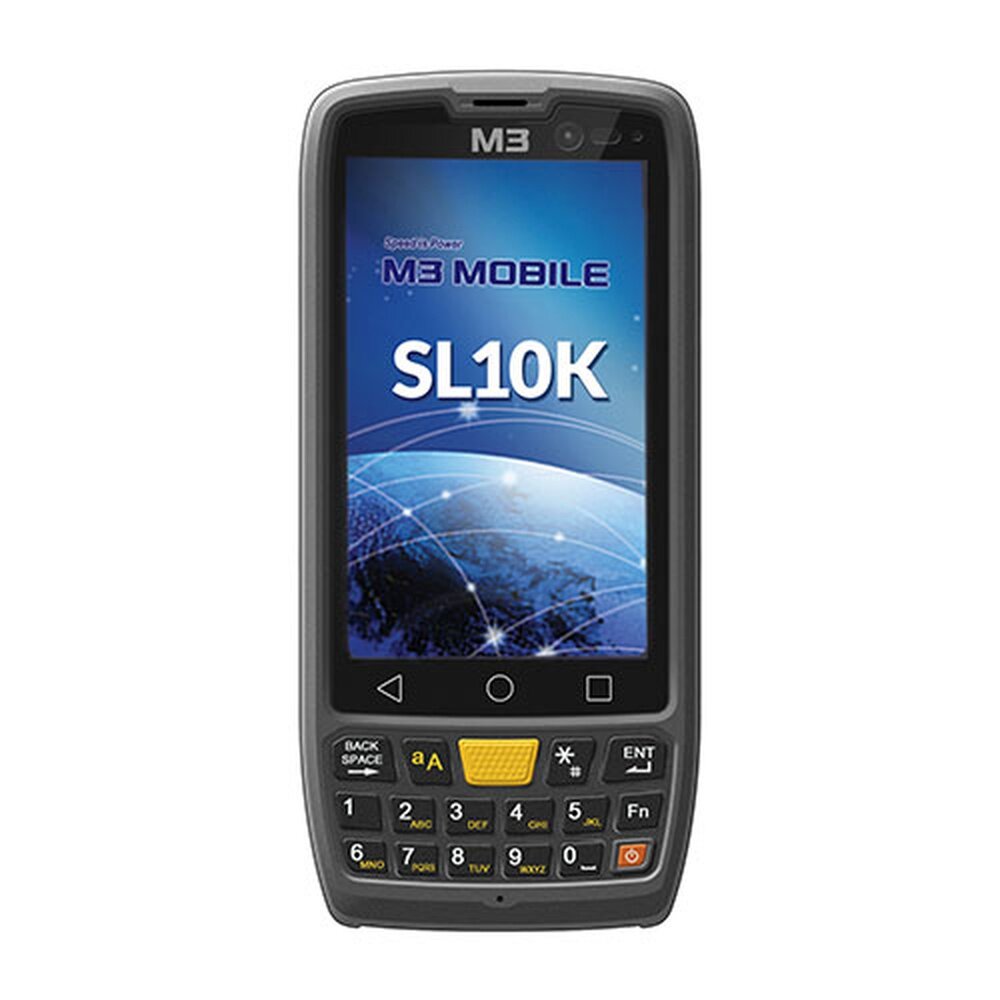 Терминал сбора данных M3 Mobile SL10K, SL1K0N-12CWES-HF, Android 8.1, WVGA, 802.11 a/b/g/n , SE4710 2D imager scanner, 17 Key Numeric 4 Side Key, Rear Camera, BT, GPS, NFC, 2G/16G, Standard Battery is included. Requires Cradle and Power Supply for chargin